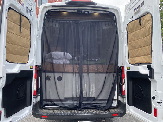 Magnetic Fly Screen for Mid High Roof Camper Van Bug Mesh Mosquito Net Fit Ford Transit，Ram Promaster，Mercedes-Benz Sprinter