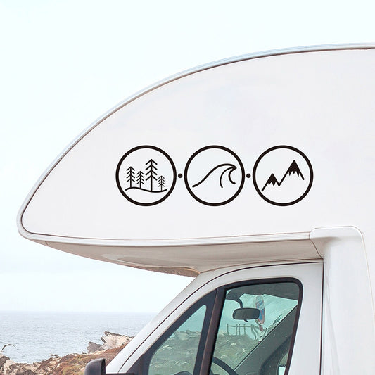 Wave Mountain Nature Car Styling Decals Camper Van Decor Stickers Accessories Vinyl Decoration Van Life Sticker